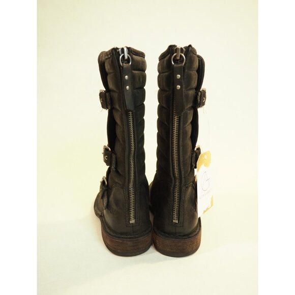 Ugg Dark Gray Leather Calf High Zipper Buckled Boots, Size 6 (US) - Picture 2 of 11